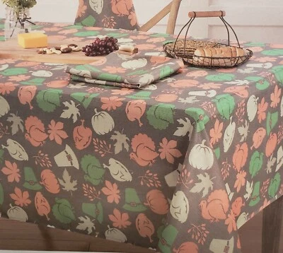 Printed Fabric Tablecloth, 60" Round, THANKSGIVING DAY THEME, Harvest Home - Image 1 of 4