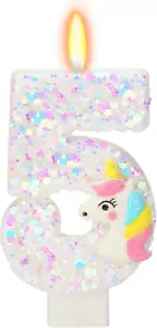 Birthday Candles - Number 5 Candle, Birthday Candles for Cake, Birthday Party Su - Picture 1 of 6