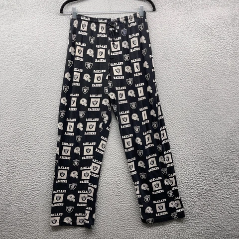 Team Apparel Womens Pajamas Pants Elastic Waist Oakland Raiders Size M Cover