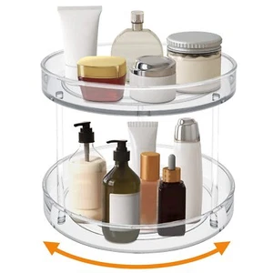 2 Tier Lazy Susan Turntable Spice Rack Organizer for Kitchen Cabinet Farmhous... - Picture 1 of 1