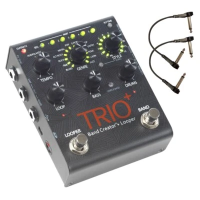 DigiTech Trio+ Band Creator Plus Looper Guitar Effects Pedal with 2 Patch Cables - Image 1 of 4