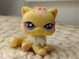 petshop authentic LPS chat Persan Persian Yellow Cat Rare #878 original hasbro - Imagen 1 de 3