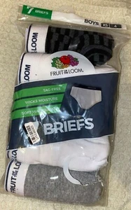 Fruit of the Loom Boys Briefs Size X-Small 4 XS Tagless Underwear 6 pairs New - Picture 1 of 4