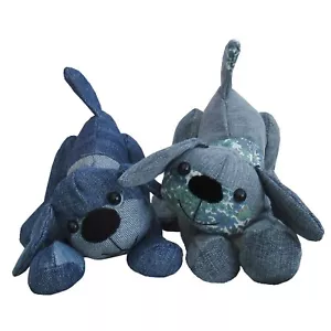 Denim Dog soft toy sewing pattern. Recycle denims with this puppy by pcbangles - Picture 1 of 10