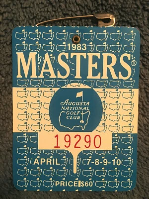 Boleto insignia Masters 1983 Augusta National Golf PGA Seve Ballesteros gana raro  Foto 1 de 3