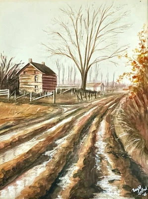 RARO Original Firmado DWIGHT GUILFOIL Acuarela Activista por Discapacidad Temprana Foto 1 de 4