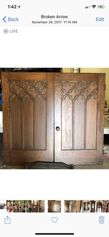 Very unique Gothic Church Door Set. Beautiful detailed hand carvings Cover