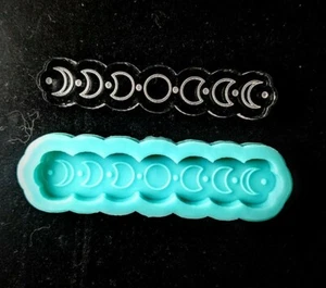 Glänzende offene MONDPHASEN geätzte Silikonform - Ton Harz Wachs - Handwerk Charm Zum Selbermachen - Bild 1 von 3