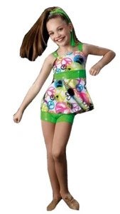 Shake Your Groove Kinder X-Small Tanzkostüm Shorts & Top mit Friedenszeichen - Bild 1 von 6