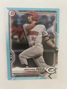 2021 Bowman Prospects Sky Blue #BP-46 Jonathan India Reds /499 - Picture 1 of 2