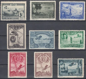 SERIE PRO UNION IBEROAMERICANA ** 583/591 AÑO 1930 - AUTENTICA - MNH - LUJO - Picture 1 of 1