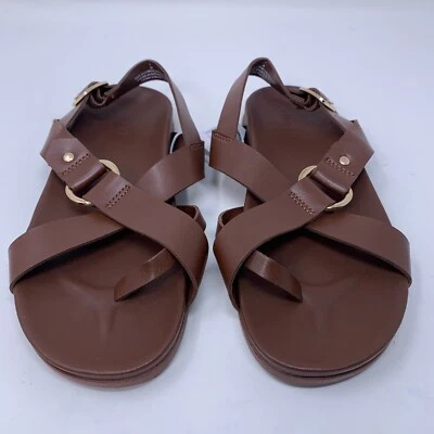 Old Navy Womens Shoe Size 7 Cognac Brown Strappy O-Ring Sandals NWT - Image 1 of 4