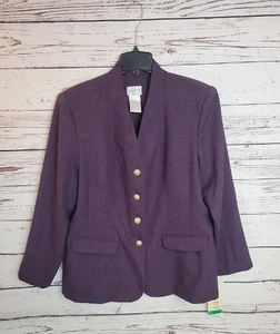 NWT Koret Purple 4-Button Business Career Casual Blazer Jacket Women's Size 18 - Picture 1 of 11