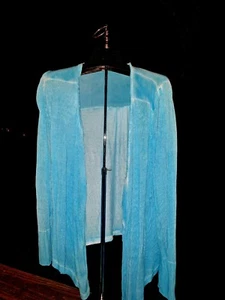 CHICO'S Sky Blue Tie Dye Boho Shrug Cover Up Jacket Size 0 Small 4 6 👗gn4-m12 - Picture 1 of 8