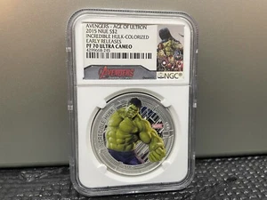 2015 Niue Silver Marvel Avengers Incredible Hulk NGC Pf70 Ultra Cam ER - Bild 1 von 5