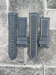 Neu 22 mm Assolutamente Lederband blau Uhrenarmband Dornschließe für PANERAI A - Bild 1 von 16