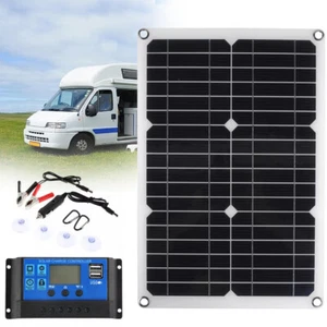 100 W 12V/24V Solar Panel Kit with Charge Controller Dual USB Battery Charger - Picture 1 of 12
