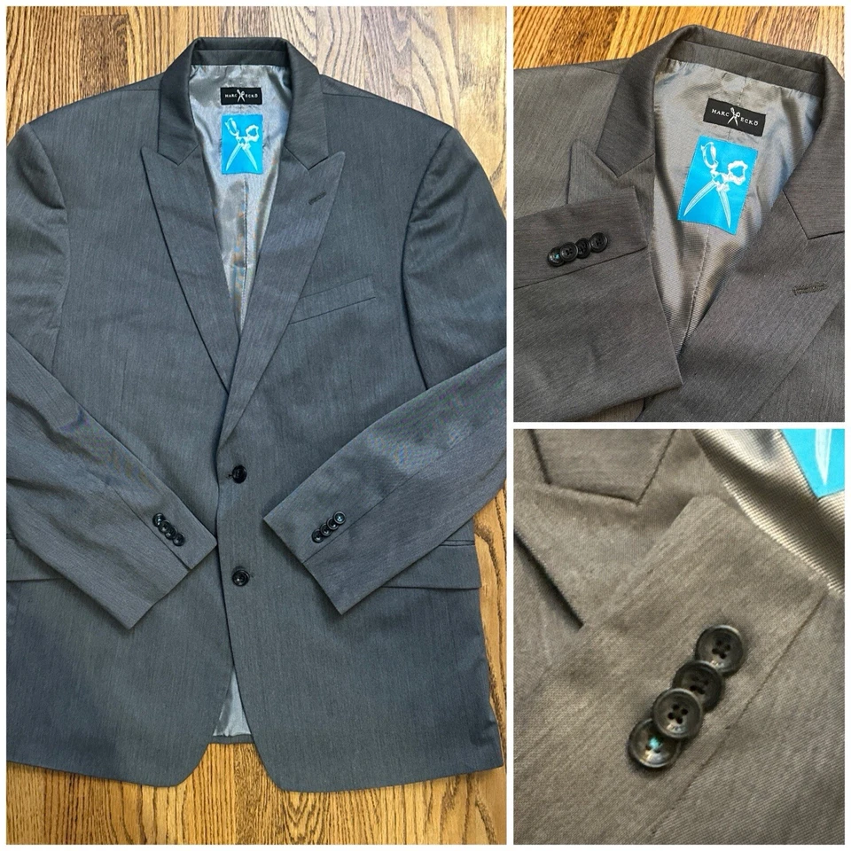 Marc Ecko Cut & Sew Blazer Mens 46 Regular Gray Sport Coat Suit Jacket - Image 1 of 4