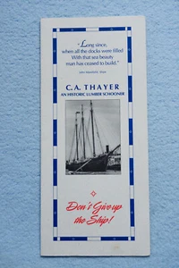 C.A. Thayer and Historic Lumber Schooner - Brochure - San Francisco - Picture 1 of 2