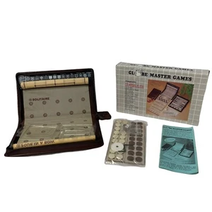 Vintage 15 Games In One Magnetic-Style  Zippered Travel Case – Globe Master Game - Picture 1 of 7