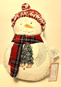 Cupcakes und Kaschmir Schneemann geformtes Kissen Weihnachten Urlaub 2024 12”x18” NEU - Bild 1 von 9