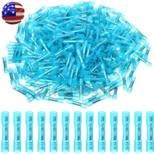 1000Pcs Heat Shrink Waterproof Wire Connectors Blue 14-16AWG Butt Seal Terminals - Picture 1 of 9