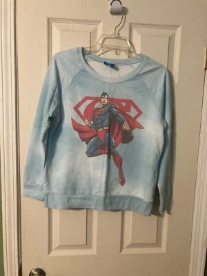 Superman blue sweatshirt juniors size large 11/13 - Image 1 of 4
