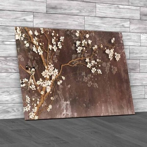 Abstract Blossom Tree With Birds Beautiful Dark Canvas Print Large Picture Wall - Picture 1 of 12