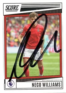 NECO WILLIAMS SIGNED NOTTINGHAM FOREST 2022/2023 PANINI SCORE TRADING CARD + COA - Bild 1 von 1