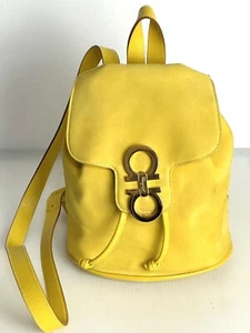 Ferragamo Backpack Bag Yellow Suede - Picture 1 of 21