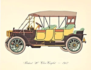 Packard 30 Close-Coupled 1912 Lithograph Clarence P. Hornung Antique Automobile - Picture 1 of 1