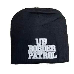 US Border Patrol Embroidered Beanie Winter Hat Black Cuff-less - Picture 1 of 1