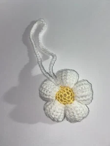 Crocheted Chunky Flower Bag Charm - Picture 1 of 5