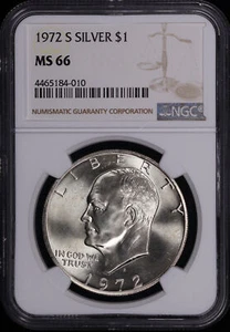 1972-S Eisenhower Silver Ike Dollar NGC MS-66 - Picture 1 of 2