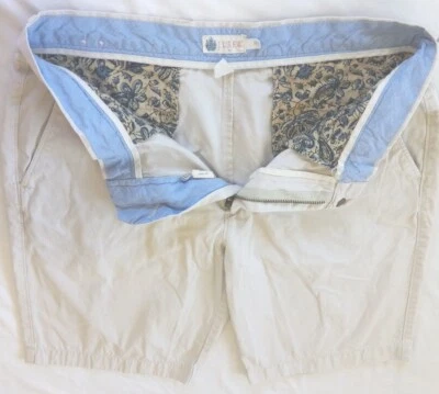 J Crew Men's Chino Shorts Stretch Flat Front Mid Rise Cotton Light Beige Size 33 - Image 1 of 4