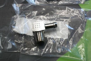 HARLEY RAT ROD CUSTOM OIL FUEL CHROME fitting 1/4" MALE NPT /5/16" OD 90* HOSE - Picture 1 of 5
