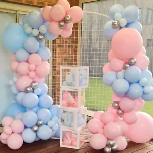 139pcs Gender Reveal Balloon Garland Arch Kit with Pink and Blue Balloons Sil... - Picture 1 of 7