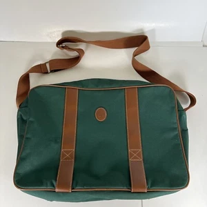 Polo Ralph Lauren Green Canvas Brown Messenger Bag Pony SEE PICTURES FOR DETAILS - Picture 1 of 13