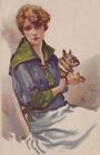 Illustratore Terzi - Donna con piccolo cane  262-2   1918