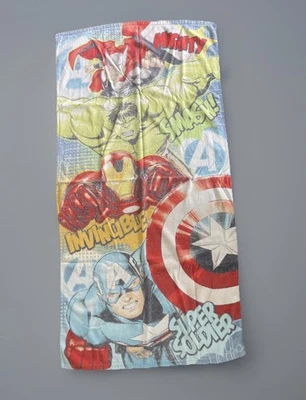 Toalha vintage 1980’s Marvel The Incredible Hulk Homem de Ferro impressa nos EUA 52x26” - Imagem 1 de 4