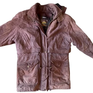 Adventure Bound Wilson Leather Suede Jacket Hooded Thinsulate Insulated Coat - Picture 1 of 17