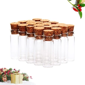 24 PIEZAS frascos de mensajes de vidrio para botellas de deseos frascos con tapones de corcho - Imagen 1 de 12
