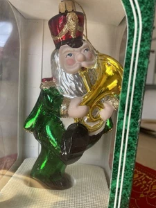 Banda de marcha vintage trompetista estilo europeo adorno de vidrio soplado a mano con caja - Imagen 1 de 9