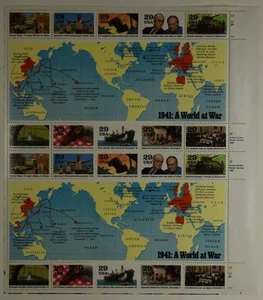 US SCOTT 2559 PANE OF 20 1941 A WORLD AT WAR STAMPS 29 CENT FACE MNH - Picture 1 of 1