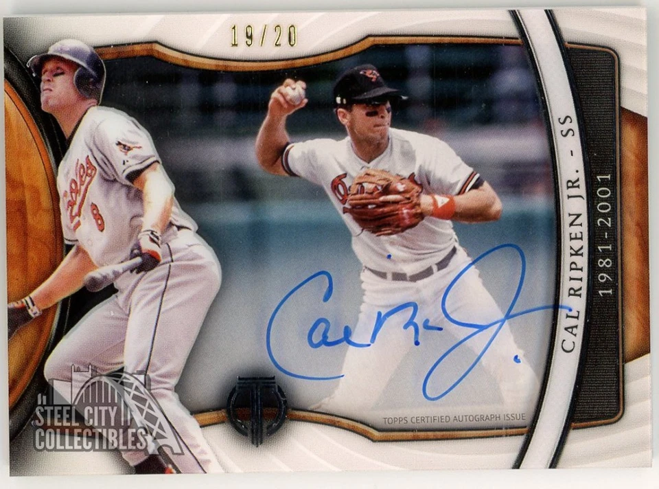 Cal Ripken Jr. 2018 Topps Tribute Generations Autograph Card #GOE-CRJ 19/20 - Image 1 of 2