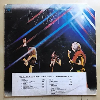 Mott The Hoople - Live - VG 1974 LP Columbia PC-33282 1ST Press Foto 1 de 4