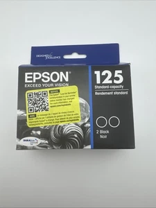 Original Epson Paquete de 2 125 Negro Capacidad Estándar Caduca 03/2026 Nuevo en Caja - Imagen 1 de 3