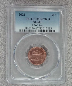 2021-P Lincoln Shield Cent PCGS MS67RD - Picture 1 of 2
