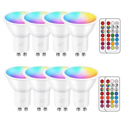 GU10 LED Light Bulb 40 Watt Equivalent Color Changing 12 Colors 5W Dimmable W... - Image 1 of 4