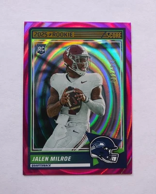 Jalen Milroe - 2025 Panini Score /399  "Pink"  #29 (RC) Seattle Seahawks - Image 1 of 4